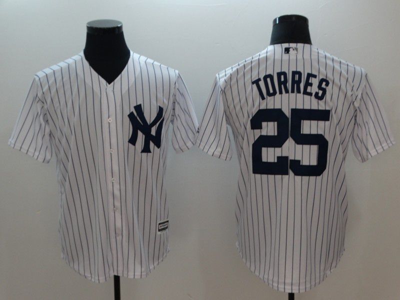 Men New York Yankees #25 Torres White Game MLB Jerseys->tennessee titans->NFL Jersey